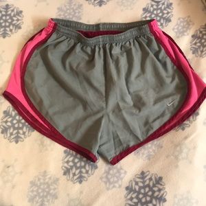 Gray and pink Nike shorts